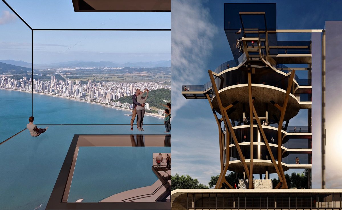 Piso de vidro, passarela suspensa e parquinho: veja como vai ser o novo Mirante do Encanto, em Itapema