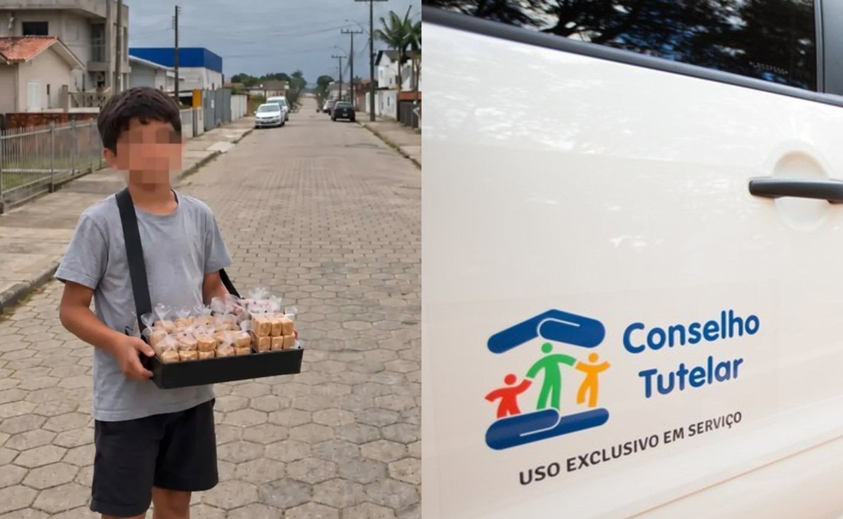 Pai admite que colocava filho de 10 anos para vender paçoca na rua e vai parar na delegacia em SC