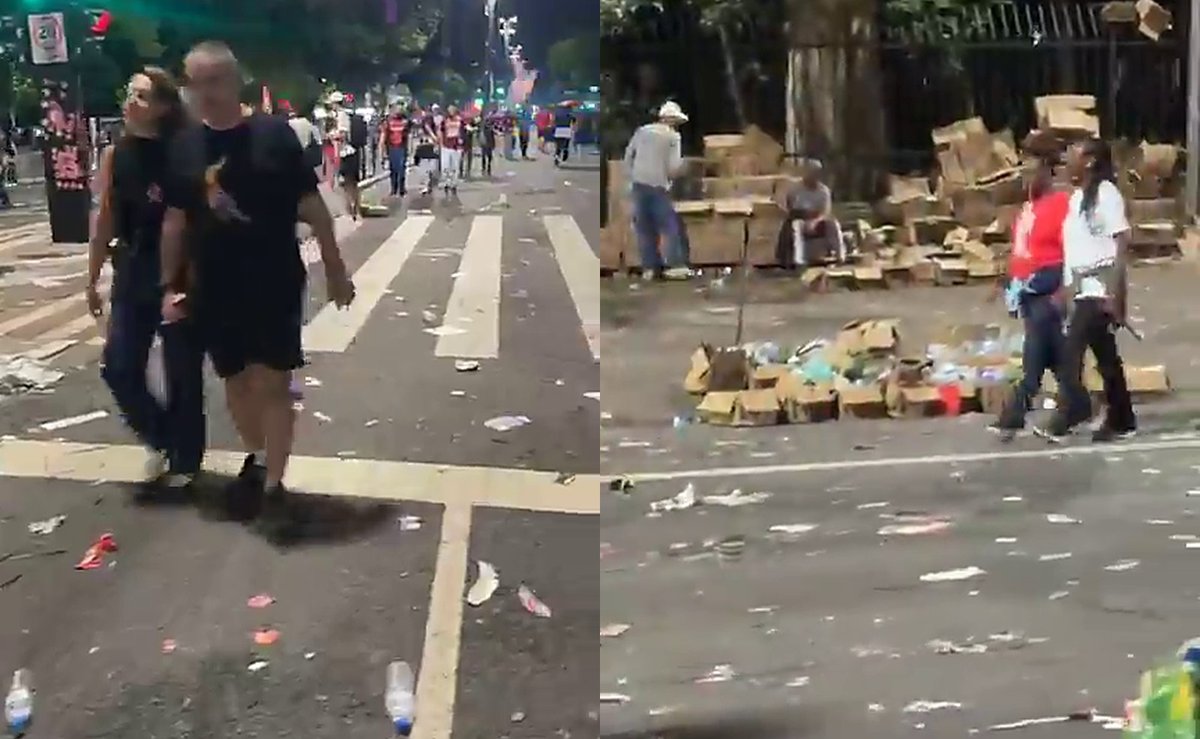Como ficou a Avenida Paulista depois do último ato de Lula antes da votação do segundo turno
