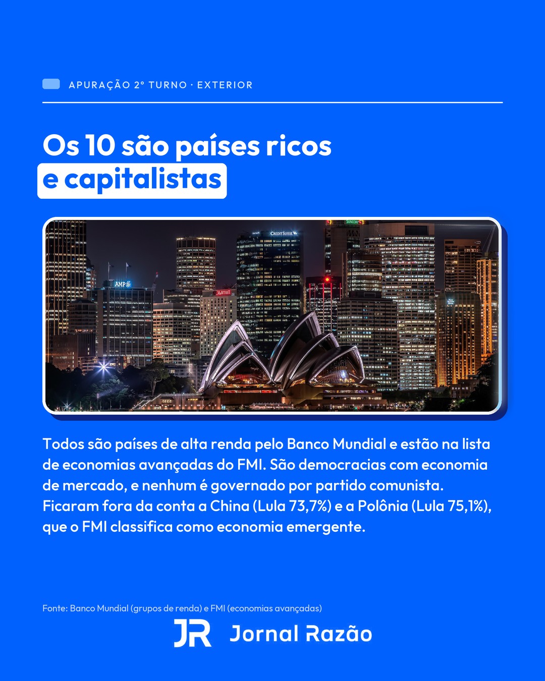 Os 10 são países ricos e capitalistas