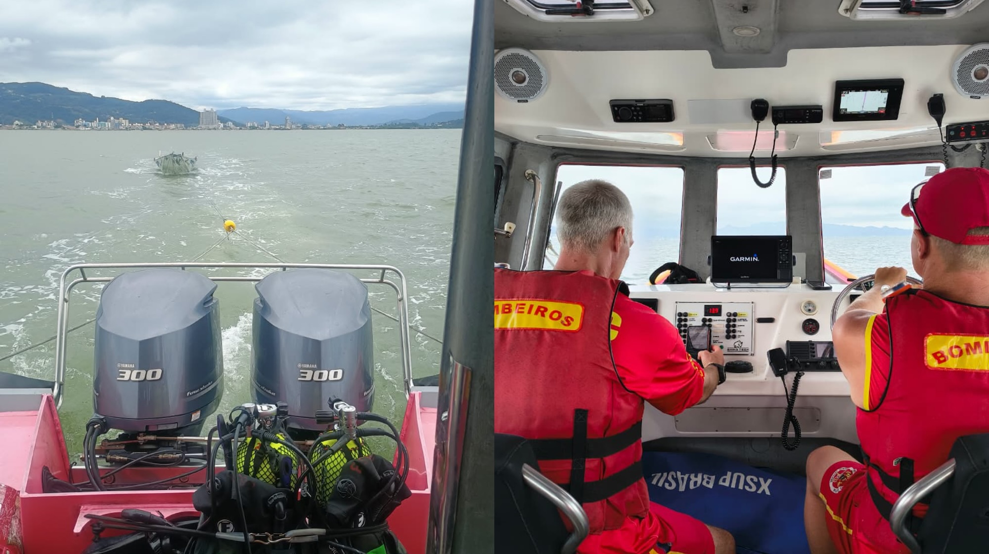 Bombeiros encontram corpo e barco de casal de pescadores desaparecido em São José