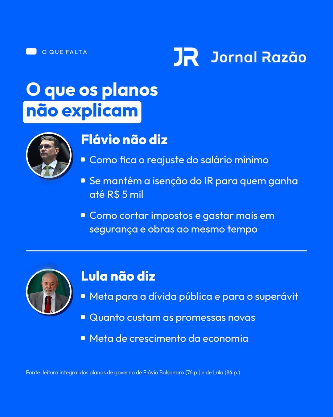 O que os planos não explicam