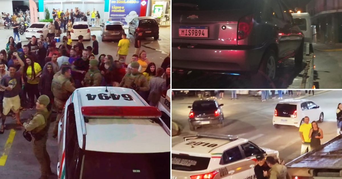 “Só tão guinchando moto vermelha”: PM cerca posto e recolhe veículos após manobras perigosas em SC
