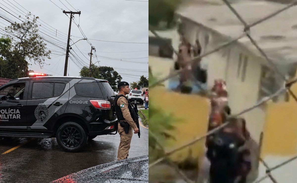 URGENTE: PM neutraliza homem que invadiu escola em Curitiba e resgata as 13 crianças mantidas reféns