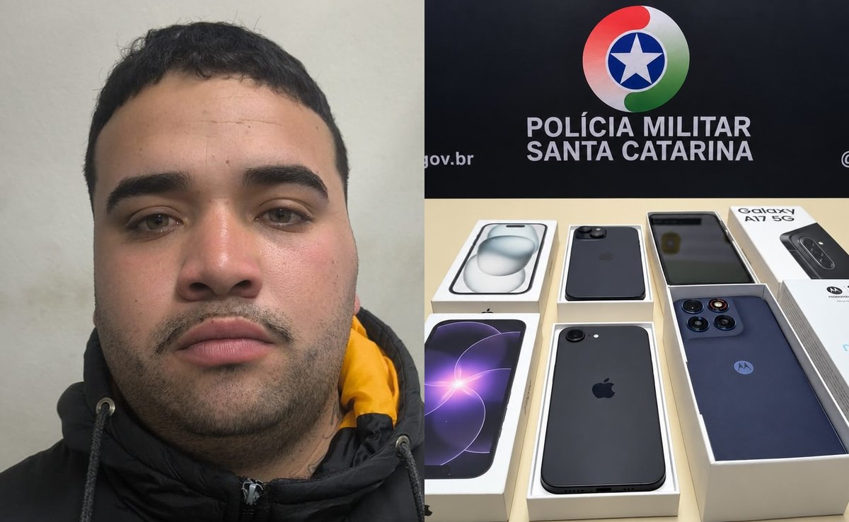Em menos de 24h, PMSC prende suspeito de assalto e recupera celulares roubados em Florianópolis