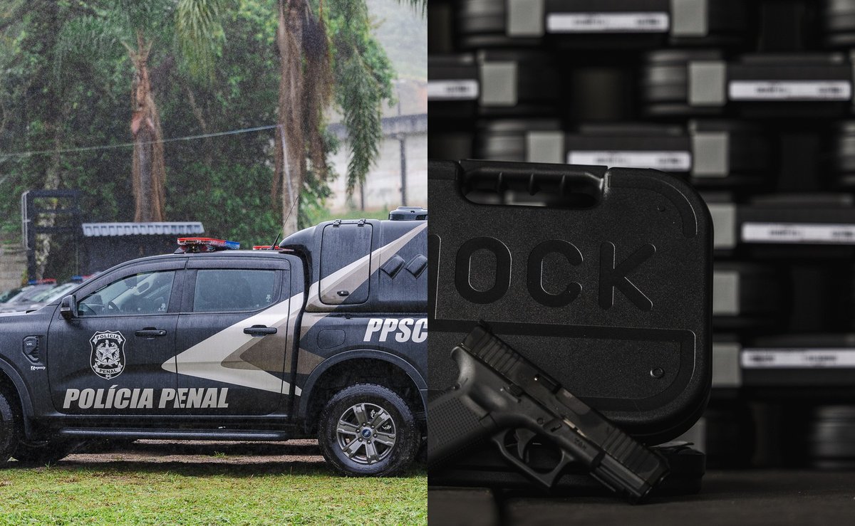 Polícia Penal ganha 18 viaturas novas e 800 pistolas Glock para escoltar e vigiar presos em SC