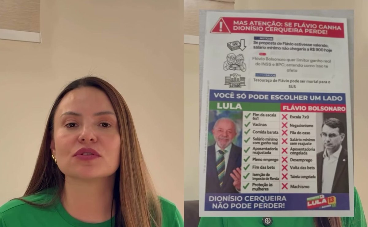 Prefeita catarinense denuncia “terrorismo eleitoral” do PT contra Flávio Bolsonaro: “Pura fake news”