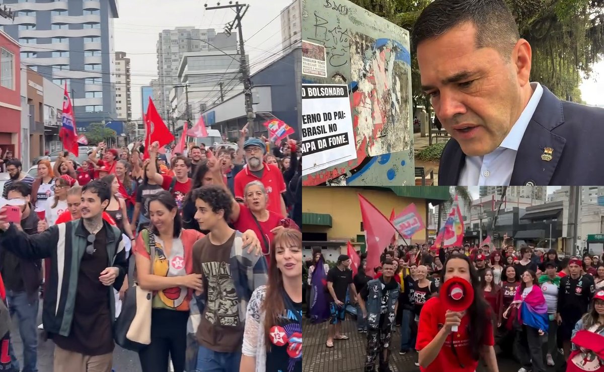 “Putinha do Vorcaro”: petistas vão às ruas de Itajaí em apoio a Lula e atacam Flávio Bolsonaro