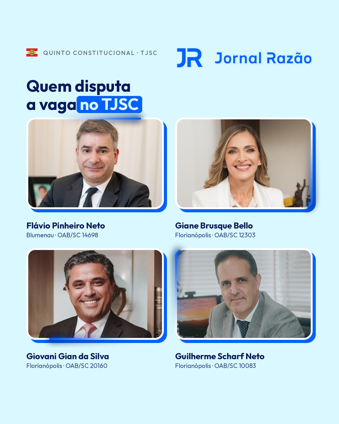 Flávio Pinheiro Neto, Giane Brusque Bello, Giovani Gian da Silva e Guilherme Scharf Neto