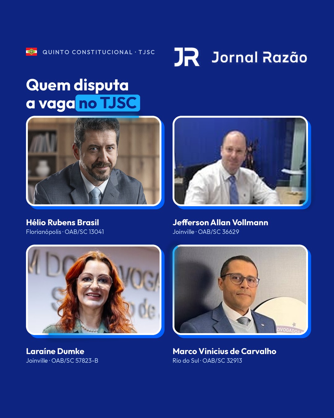 Hélio Rubens Brasil, Jefferson Allan Vollmann, Laraíne Dumke e Marco Vinicius de Carvalho