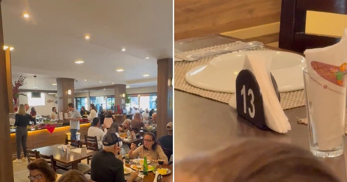 “Olha lá a única mesa”: restaurante lotado e com fila tem só a mesa 13 vazia em SC