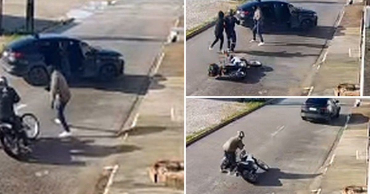 Criminosos derrubam homem de moto, arrastam vítima para SUV e fogem em sequestro em Itajaí