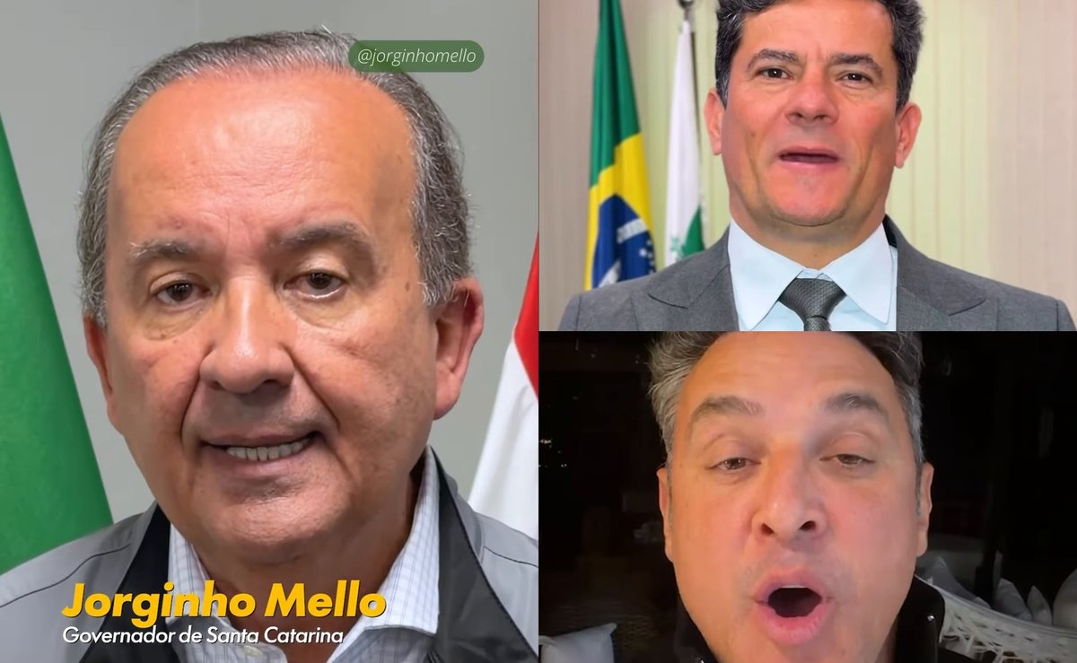 “O Sul está unido”: Jorginho, Moro e Zucco gravam vídeo e declaram apoio a Flávio Bolsonaro no 2º turno
