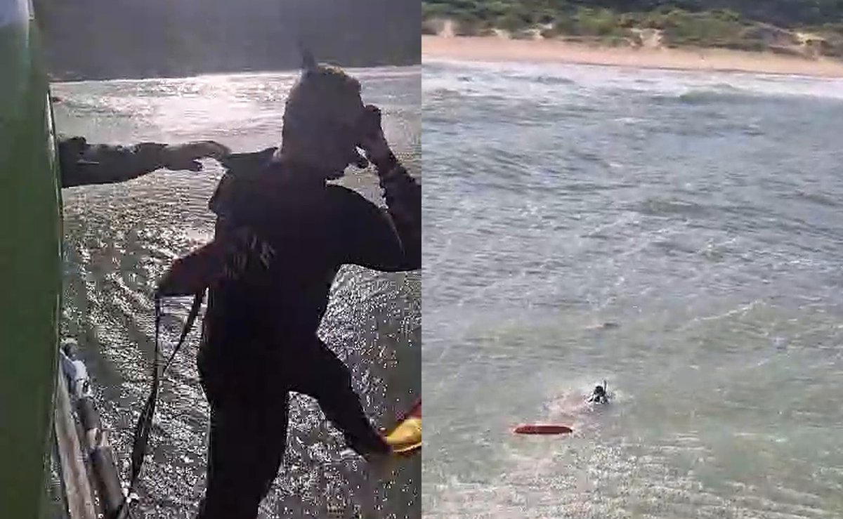 Resgatista salta de um helicóptero, mas turista alemã morre afogada na Lagoinha do Leste, em Florianópolis
