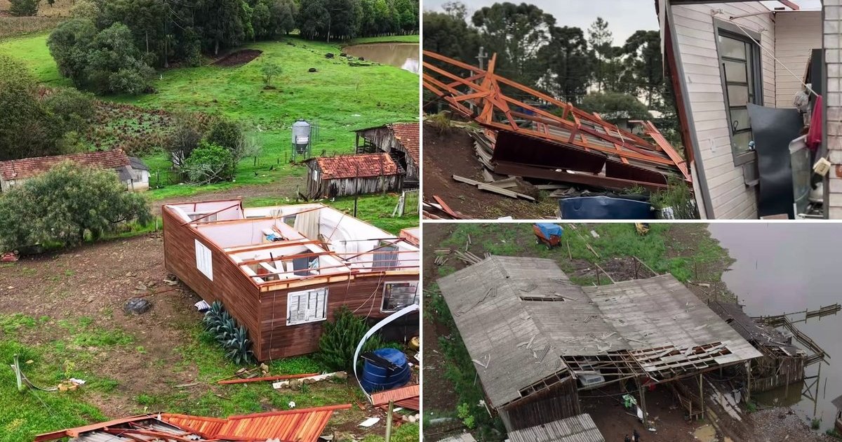“Dessa não escapamos”: vendaval arranca telhado inteiro de casa e deixa rastro de destruição em SC