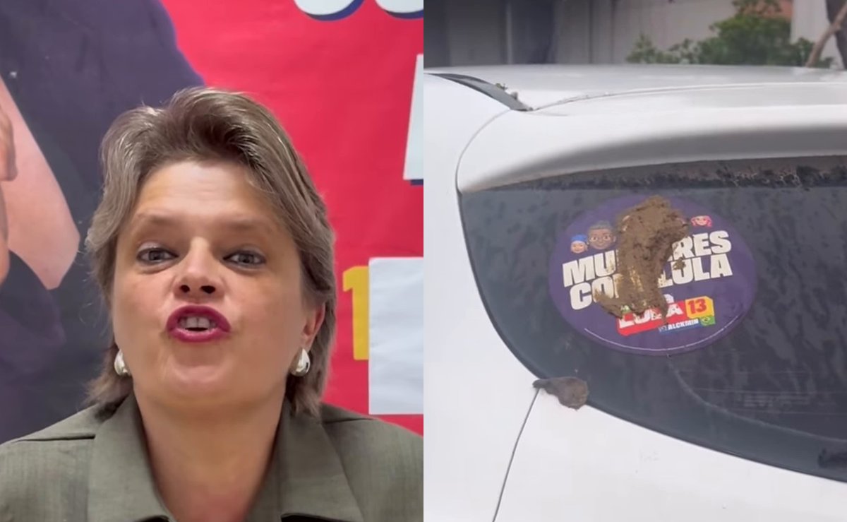 “Cagado pra sempre”: vereadora do PT encontra fezes em adesivo de Lula e chama Bolsonaro de “frouxo” em SC