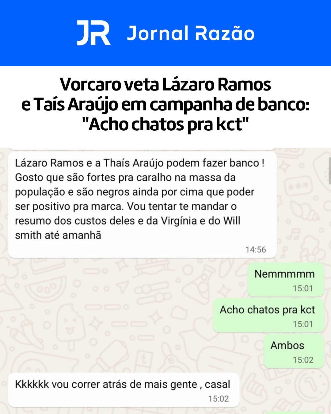 Trecho da conversa atribuída a Vorcaro com Flávio Carneiro