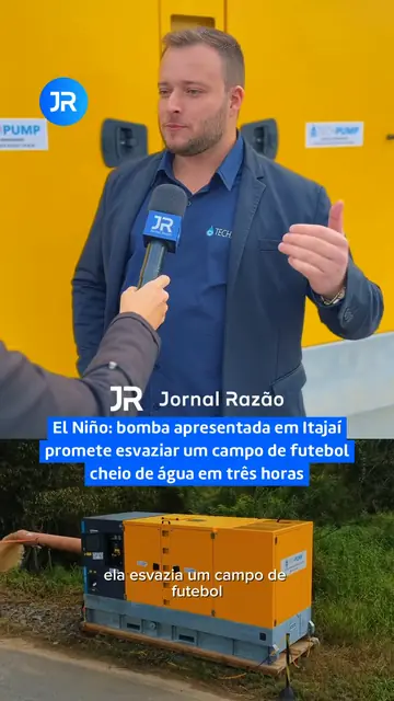 Entrevista do JR em matéria sobre bomba de drenagem apresentada em Itajaí